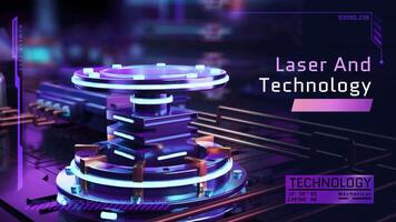 the laser and technology logo on a computer video