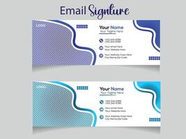 Colorful Email Signatures Template Vector Design. Professional Email Signature Template Modern and Minimal Layout.