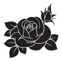 Hand drawn rose silhouette vector