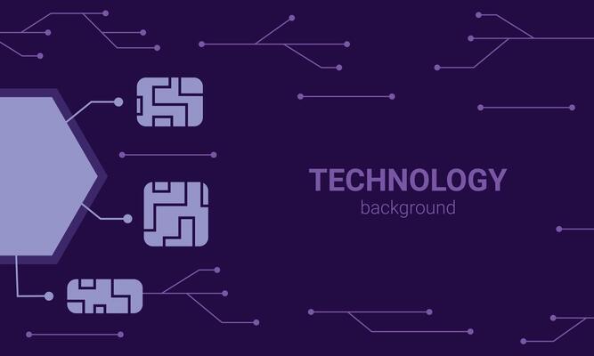 Modern technology banner in cyberpunk style. Abstract frame design with place for text