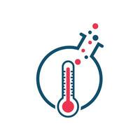 Thermometer and  Lab vector logo template design.