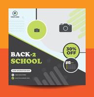 school admission social media post template vector