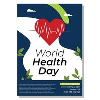 Free vector flyer vertical poster template for world health day celebration 2024