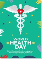 Free vector flyer vertical poster template for world health day celebration 2024