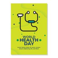 Free vector flyer vertical poster template for world health day celebration 2024