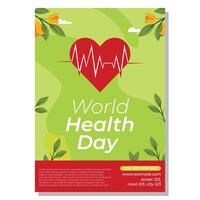 Free vector flyer vertical poster template for world health day celebration 2024