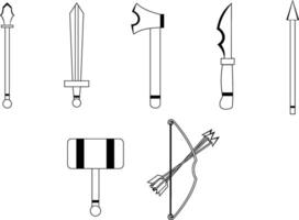 vector set of medieval weapons