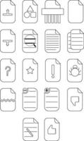 set of vector icons related to documents 18 icons