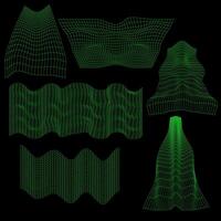 geométrico estructura metálica 3d olas y mallas vector