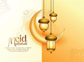 Eid Mubarak Design Background. Vector Illustration for greeting card, poster and banner.