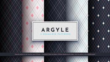 Set 5 Seamless Argyle Patterns vector