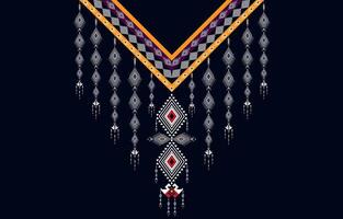 neck embroidery Ethnic,Geometric,tribal, oriental,traditional,necklace design for  fashion women,wallpaper,clothing and wrapping.nt vector