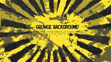 Grunge abstract background yellow with black color design. template banner blank splatter. vector illustration.