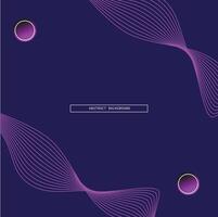 Dark abstract background with glowing wave. Shiny moving lines design element. Modern purple blue gradient flowing wave lines. Futuristic technology concept. Vector illustration