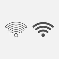 Wireless and wifi icon or sign for remote internet access. vector