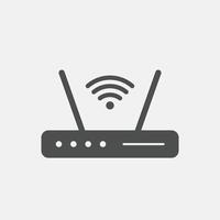 Wifi router icon or sign for remote internet access. Wifi icon vector, wireless internet sign vector