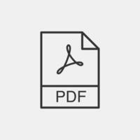 PDF file format vector icon. PDF file download symbol.