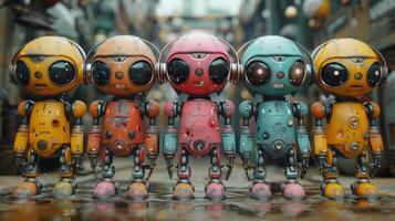 AI Generated I love these cute little robots photo