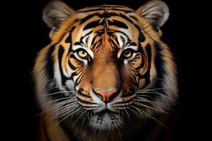 AI generated Close-up portrait of a tiger looking directly at the viewer, Generative AI photo