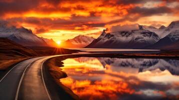 ai generado vacío asfalto la carretera autopista fondo, generativo foto