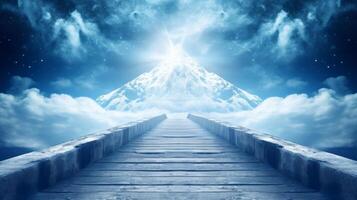 AI generated Empty pathway to the future wonderland background, Generative AI photo