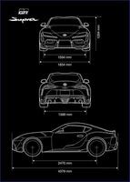 Toyota Supra GR 2023 car blueprint vector