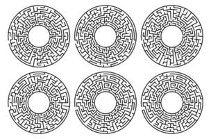 Abstract circular maze game collection for Cnc. laser cutting or kdp vector