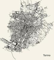 City map of Turin, Italy vector