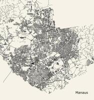 Map of Manaus, State of Amazonas, Brazil vector