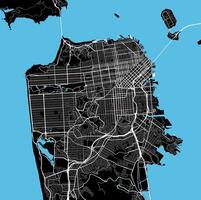 ciudad mapa de san francisco, Estados Unidos vector