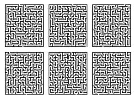 Abstract square maze game collection for Cnc. laser cutting or kdp vector