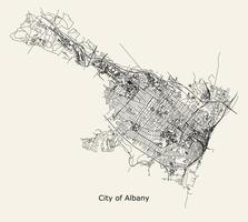 ciudad la carretera mapa de Albany nuevo York Estados Unidos vector