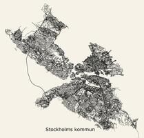 City road map of Stockholm, Sweden vector