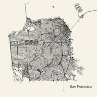 ciudad mapa de san francisco, Estados Unidos vector