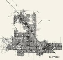 Map of Las Vegas, Nevada, USA vector