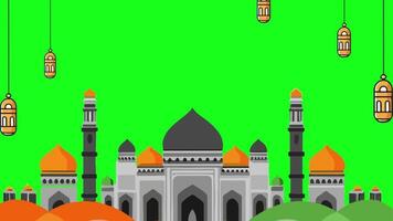 Ramadán kareem animación lazo verde pantalla video