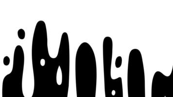 bianca liquido transizioni nel mano disegnato cartone animato scarabocchio stile su pianura nero sfondo video