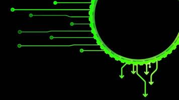 lysande looping ikon, modern teknologi, neon effekt, svart bakgrund video