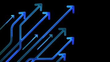 Glowing looping icon investment graph neon effect, black backgroun video