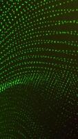 Green abstract digital particle wave and lights background ,animation cyber or technology background. video