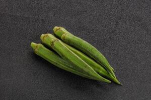 Natural organic raw green okra photo