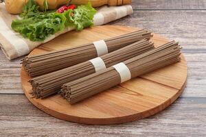 Raw soba noodles - Asian cuisine photo