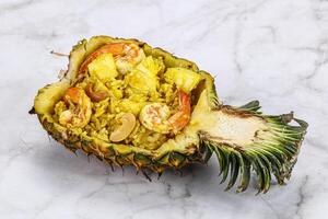 Thai cuisine - rice with prawn in pineapple photo