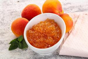 Sweet apricot jam homemade dessert photo