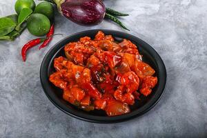 Chinese cuisine - Prawn sweet and sour sauce photo