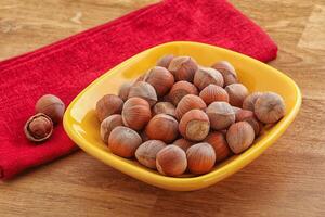 Hazelnut heap in the bowl photo