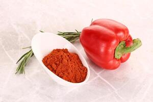 Red paprika powder aroma seasoning photo