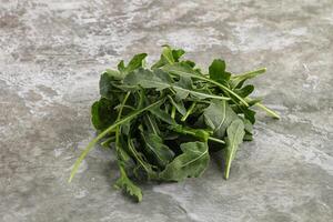 Green Arugula heap over background photo