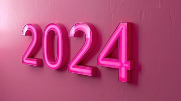 AI generated 2024 Number. New Year, Celebrate, Banner, Text, Decoration, Coming, Success, Target, Goal photo