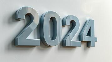 AI generated 2024 Number. New Year, Celebrate, Banner, Text, Decoration, Coming, Success, Target, Goal photo